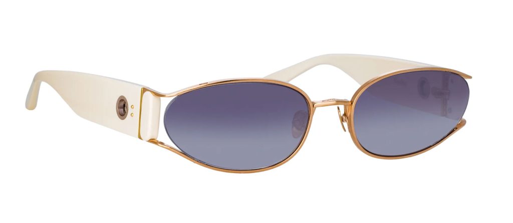 Okulary przeciwsłoneczne Linda Farrow Shelby Sunglasses in Cream - hover